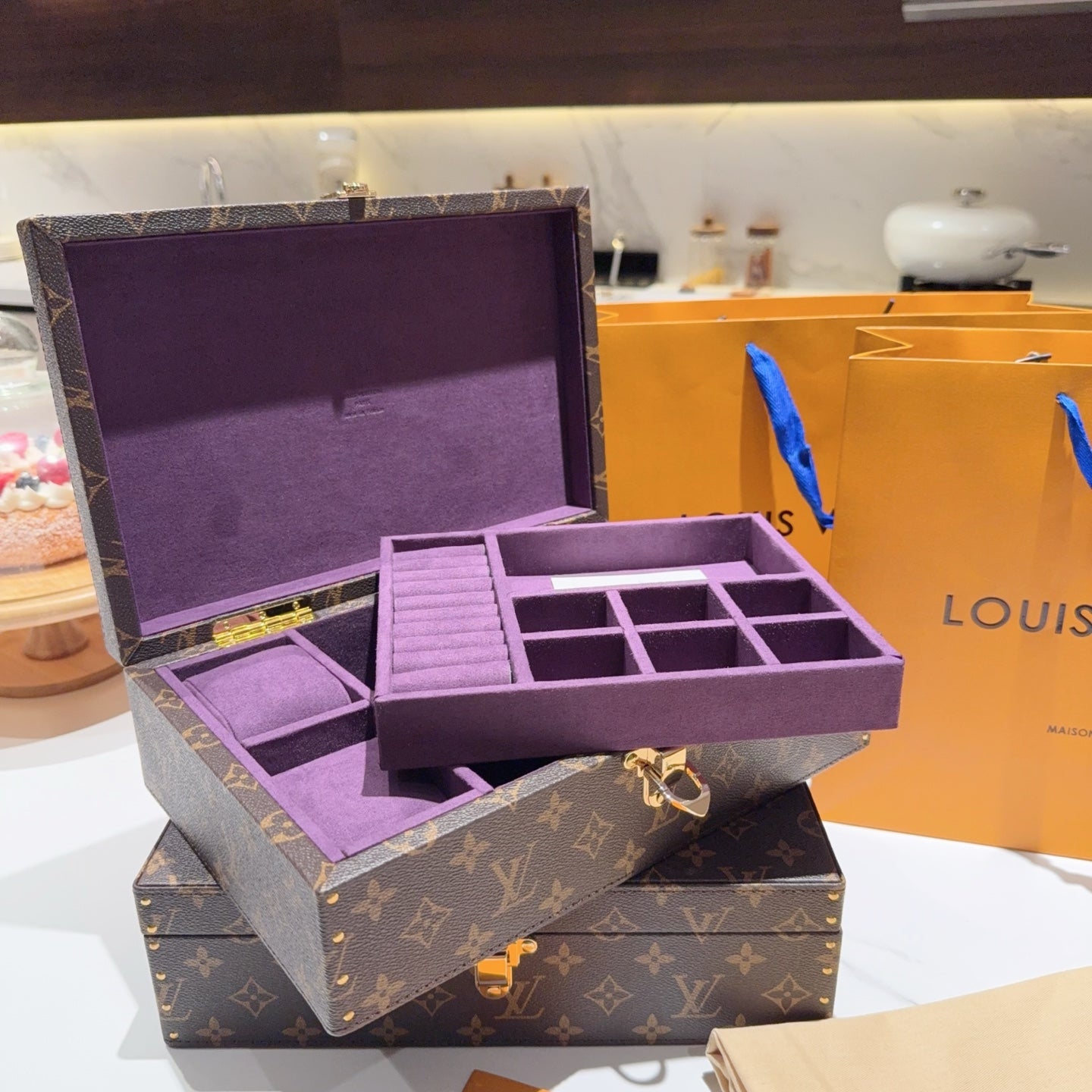 CUSTOM LV ACCESSORIES BOX (PURPLE)