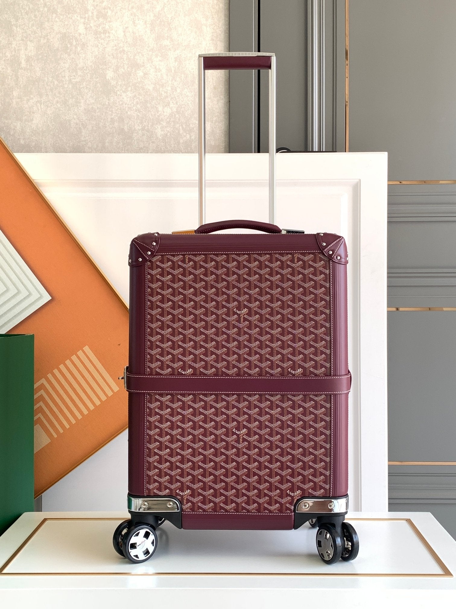 CUSTOM GOYARD 35L SUITCASE (MAROON)