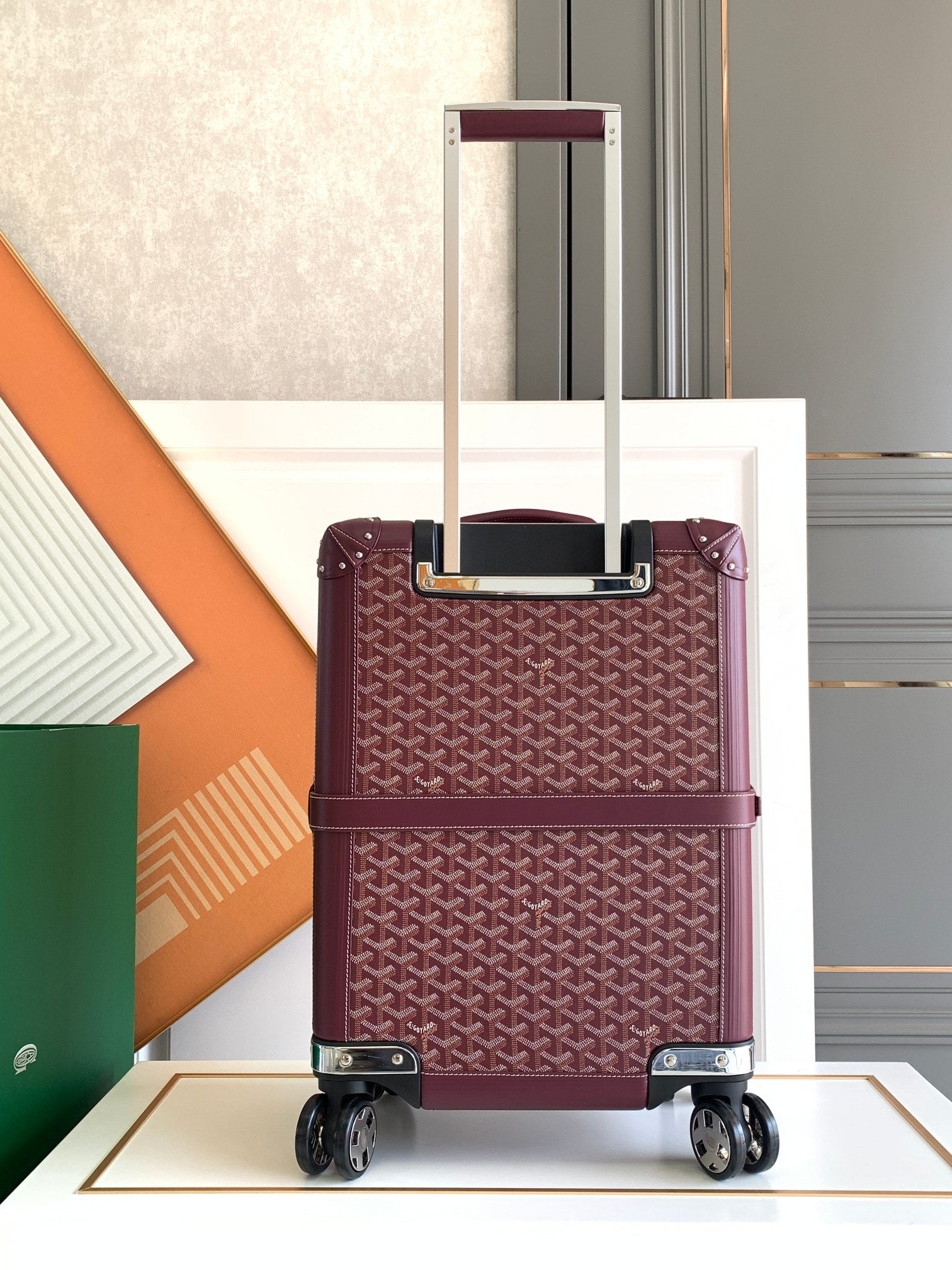 CUSTOM GOYARD 35L SUITCASE (MAROON)