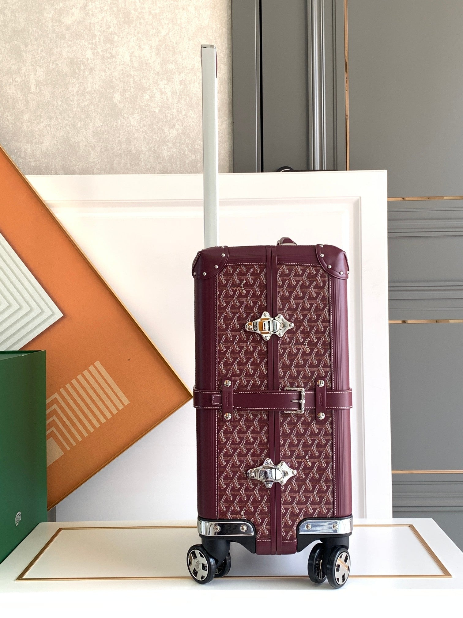 CUSTOM GOYARD 35L SUITCASE (MAROON)