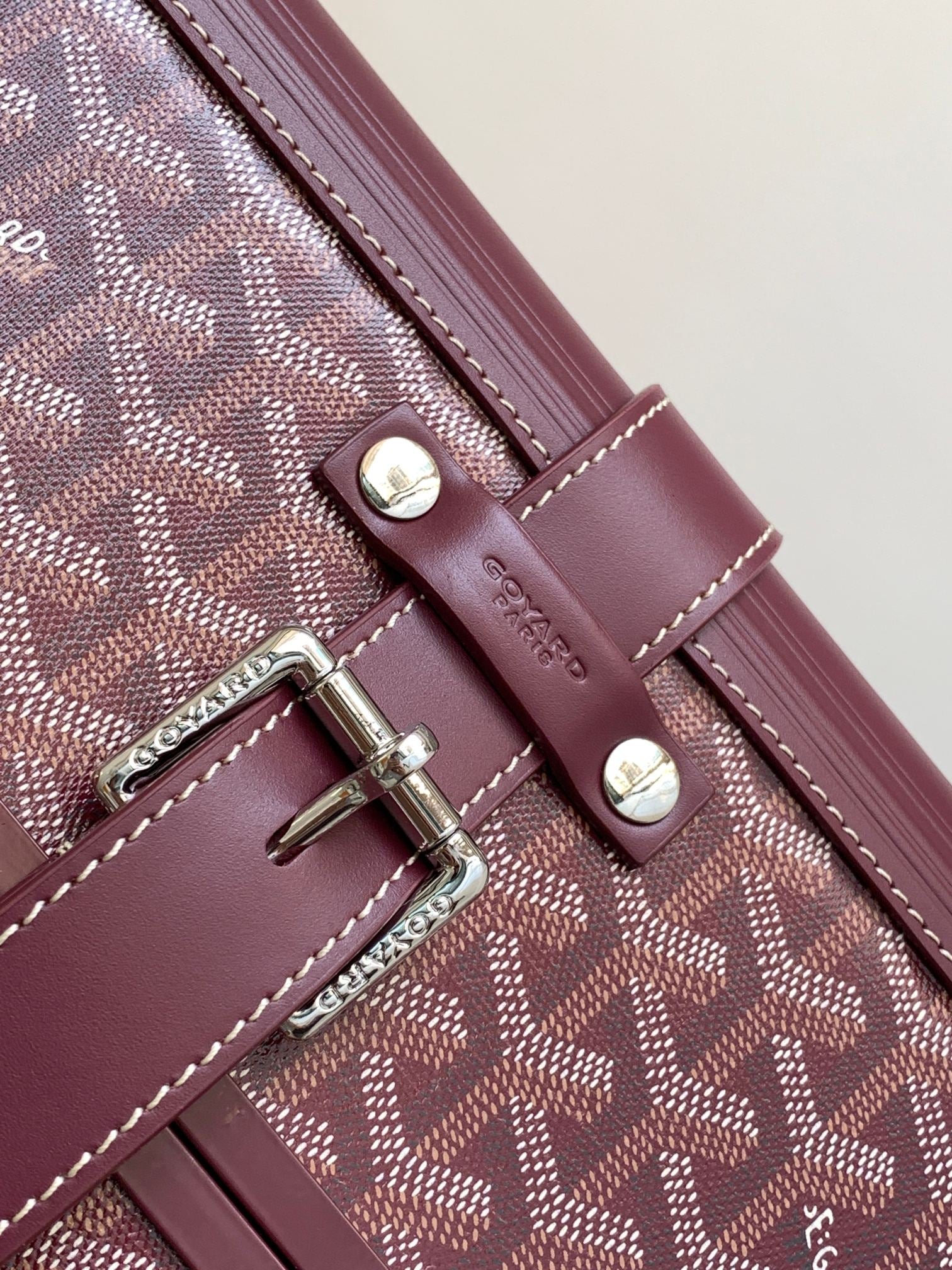 CUSTOM GOYARD 35L SUITCASE (MAROON)
