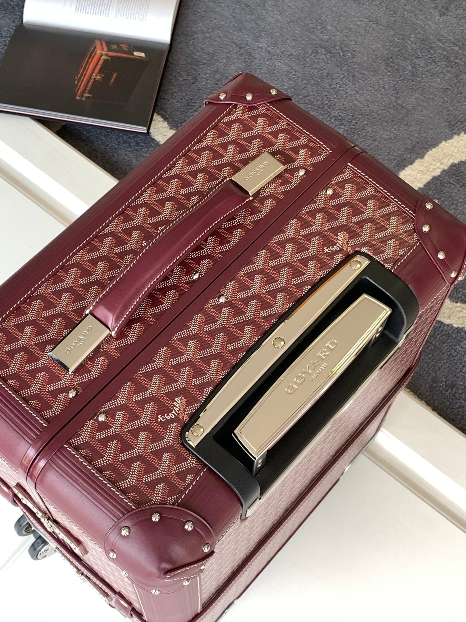 CUSTOM GOYARD 35L SUITCASE (MAROON)