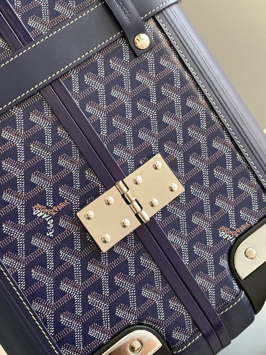CUSTOM GOYARD 35L SUITCASE (NAVY)