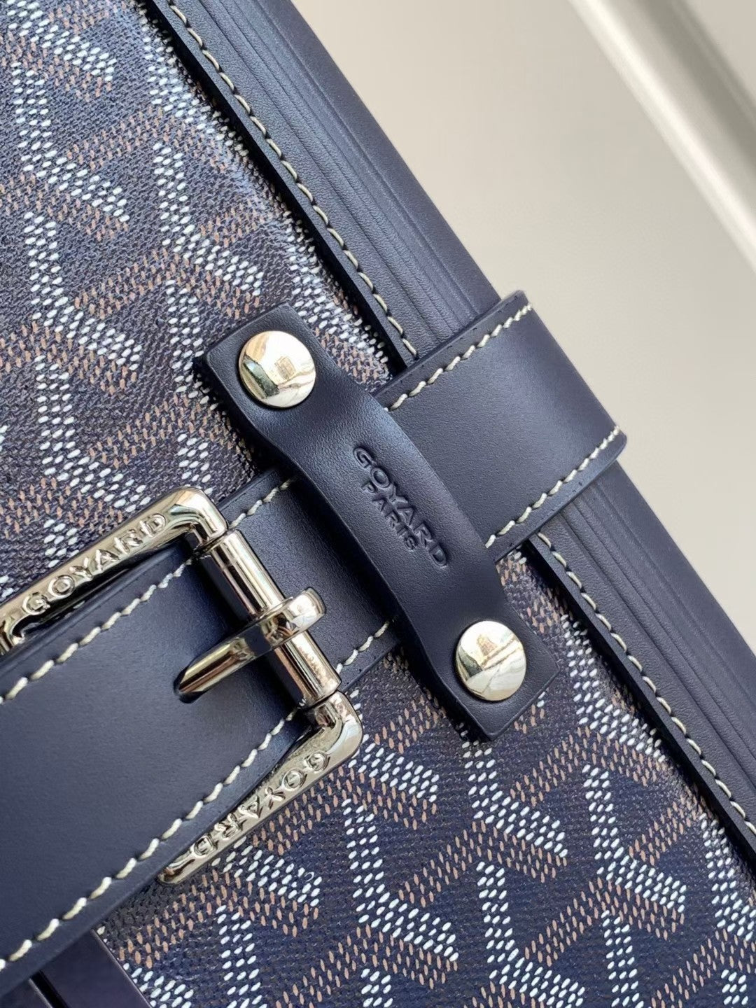 CUSTOM GOYARD 35L SUITCASE (NAVY)