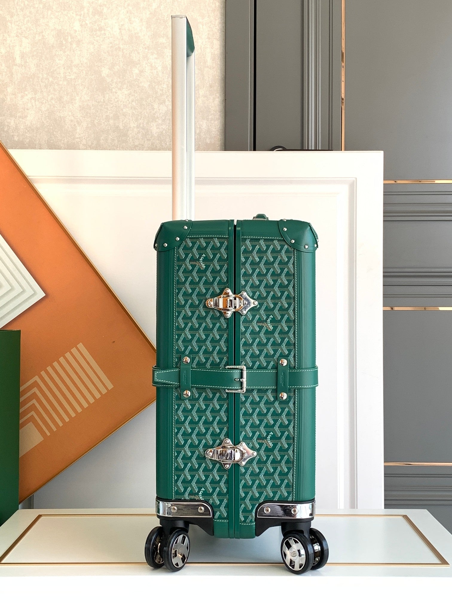 CUSTOM GOYARD 35L SUITCASE (GREEN)