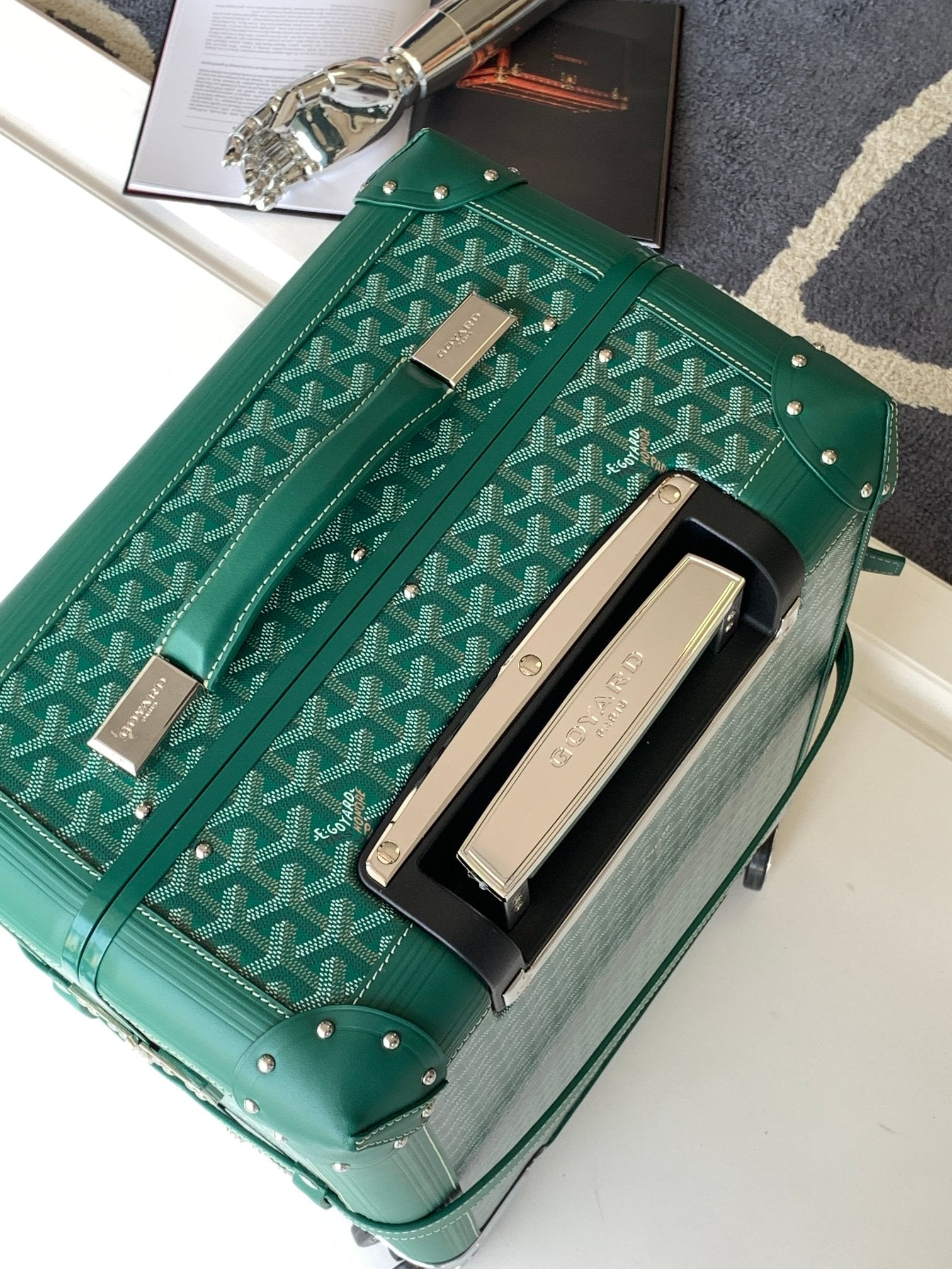 CUSTOM GOYARD 35L SUITCASE (GREEN)
