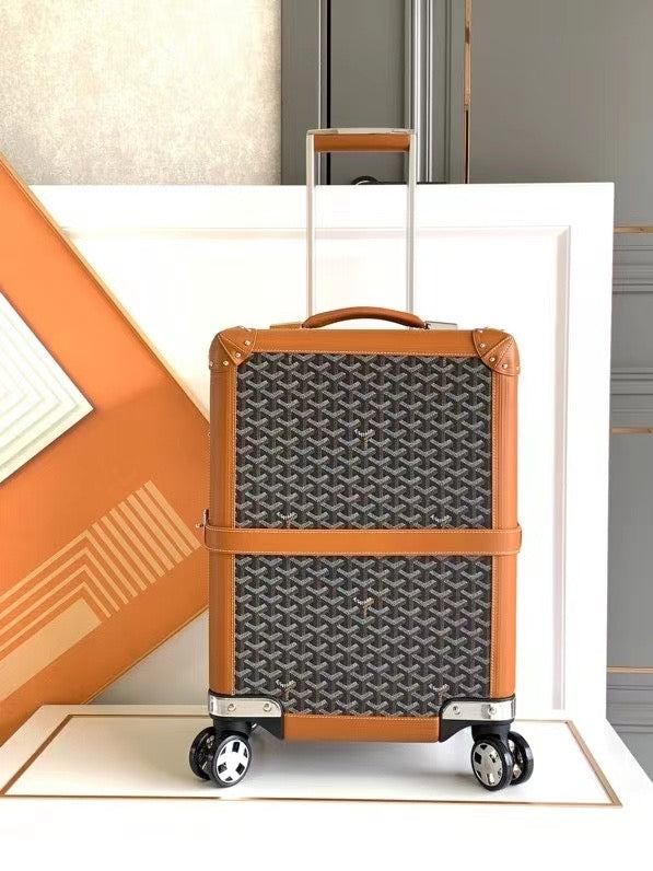 CUSTOM GOYARD 35L SUITCASE (BROWN)