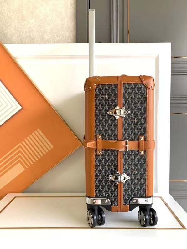 CUSTOM GOYARD 35L SUITCASE (BROWN)