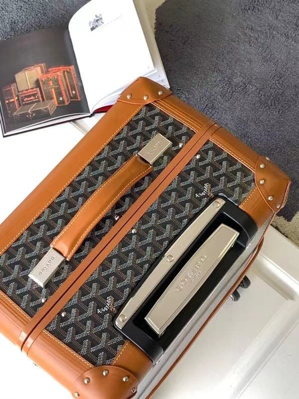 CUSTOM GOYARD 35L SUITCASE (BROWN)