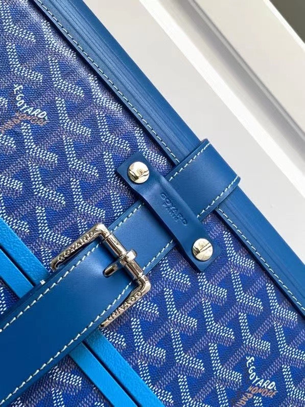 CUSTOM GOYARD 35L SUITCASE (BLUE)