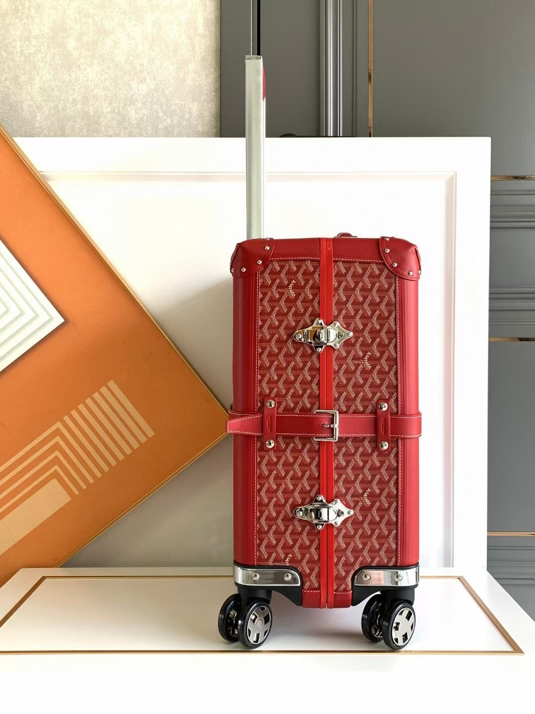 CUSTOM GOYARD 35L SUITCASE (RED)