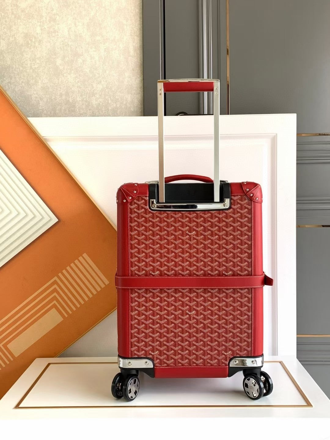 CUSTOM GOYARD 35L SUITCASE (RED)