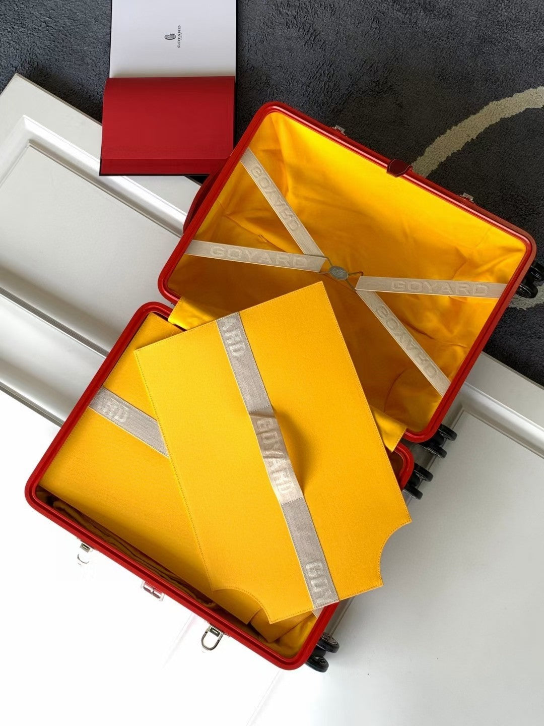 CUSTOM GOYARD 35L SUITCASE (RED)