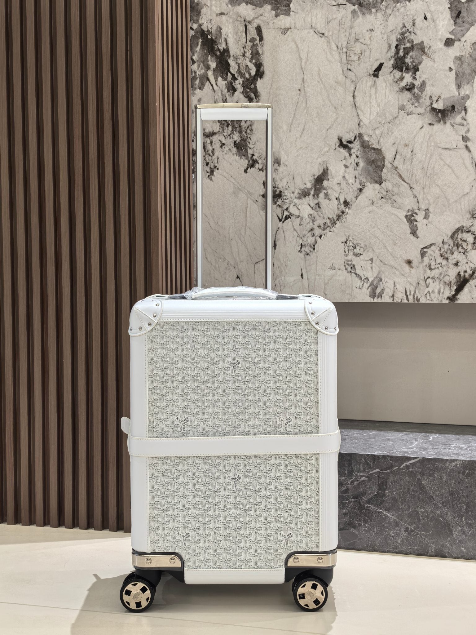 CUSTOM GOYARD 35L SUITCASE (WHITE)