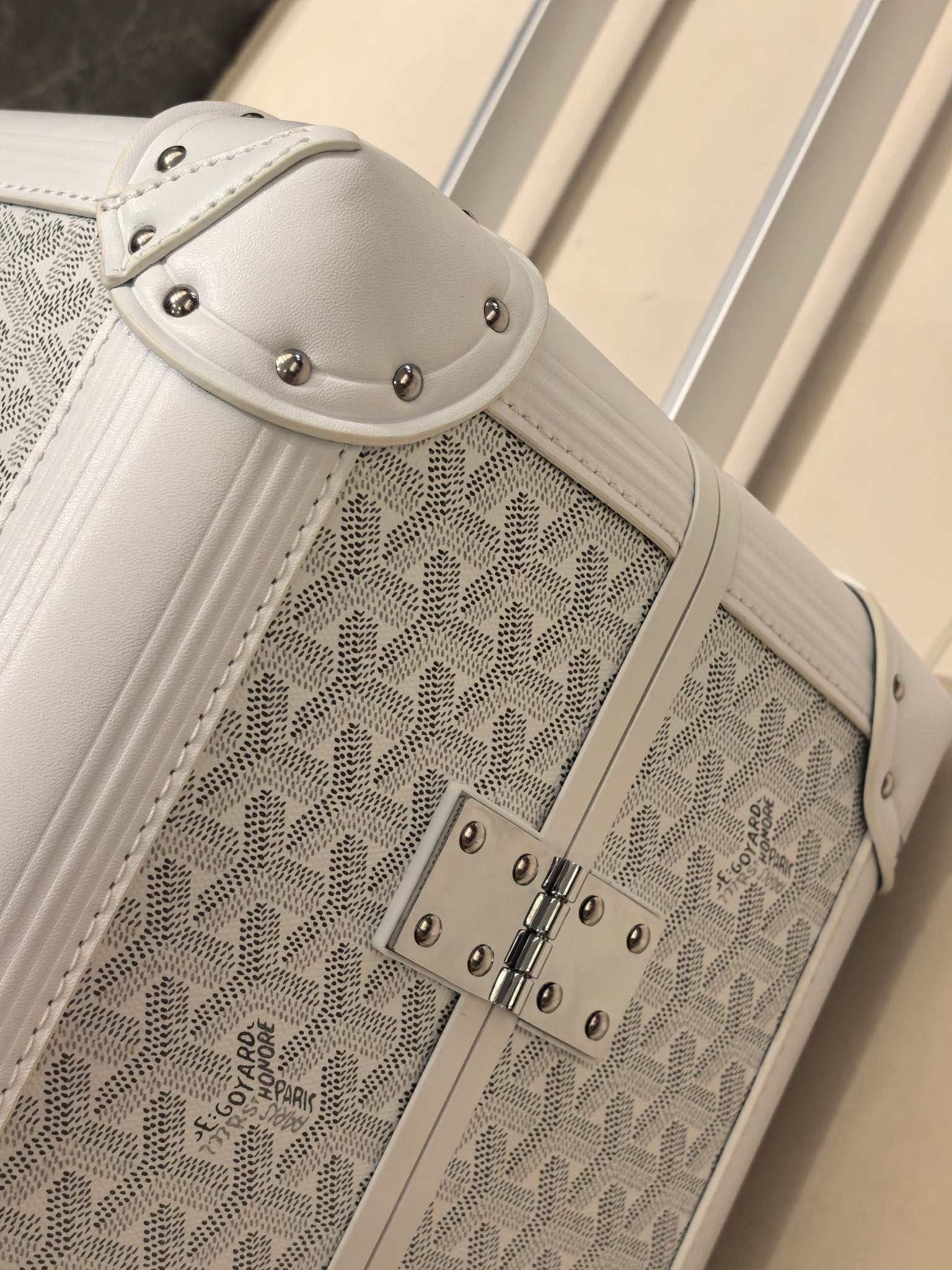 CUSTOM GOYARD 35L SUITCASE (WHITE)