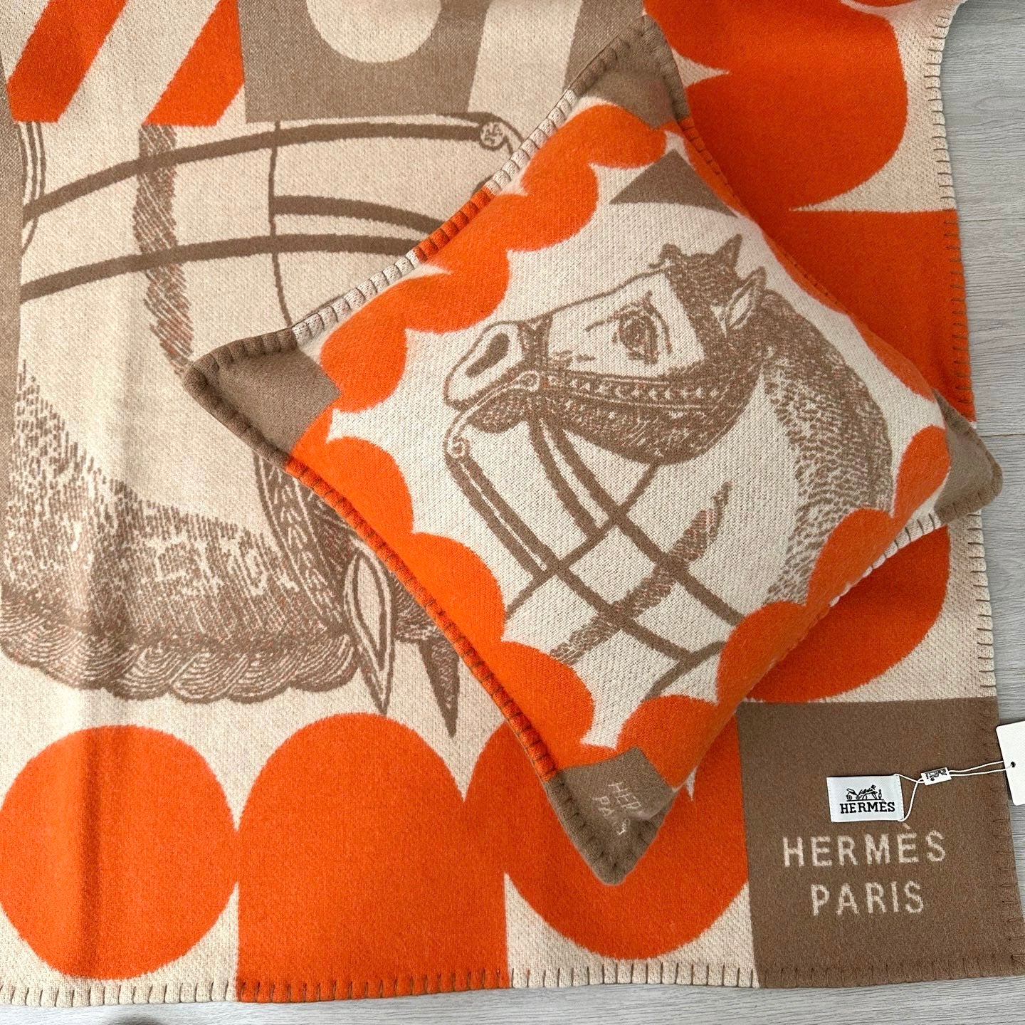 HERMES CHEVAL JOKER THROW PILLOW