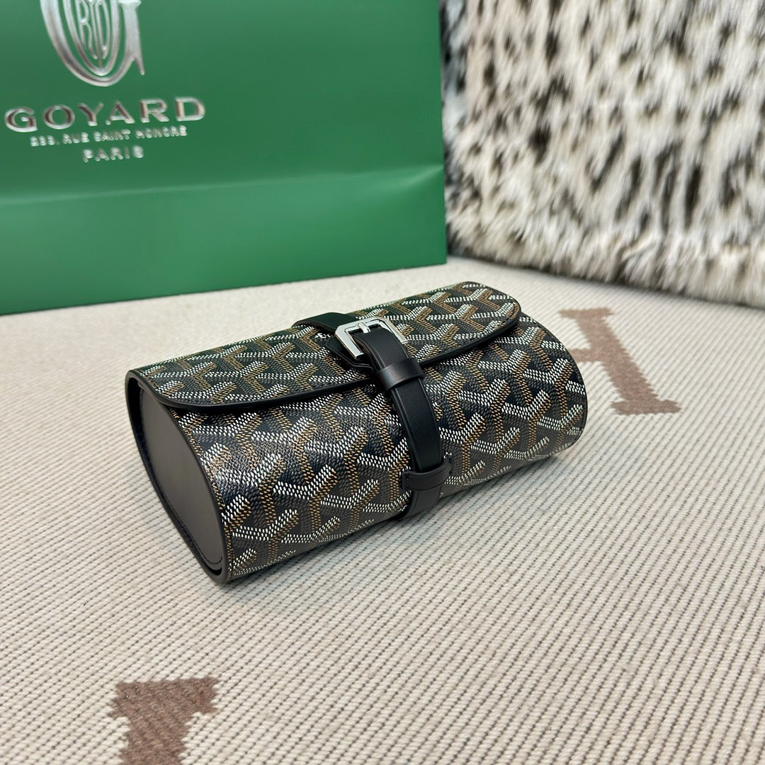 CUSTOM GOYARD 2 WATCH TRAVEL CASE