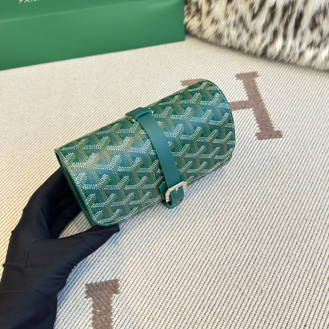 CUSTOM GOYARD 2 WATCH TRAVEL CASE