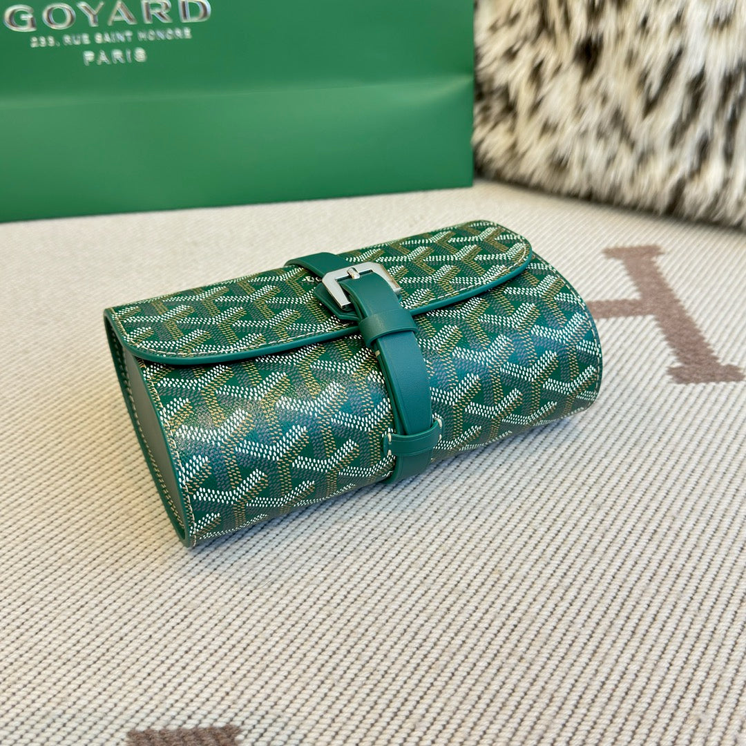 CUSTOM GOYARD 2 WATCH TRAVEL CASE