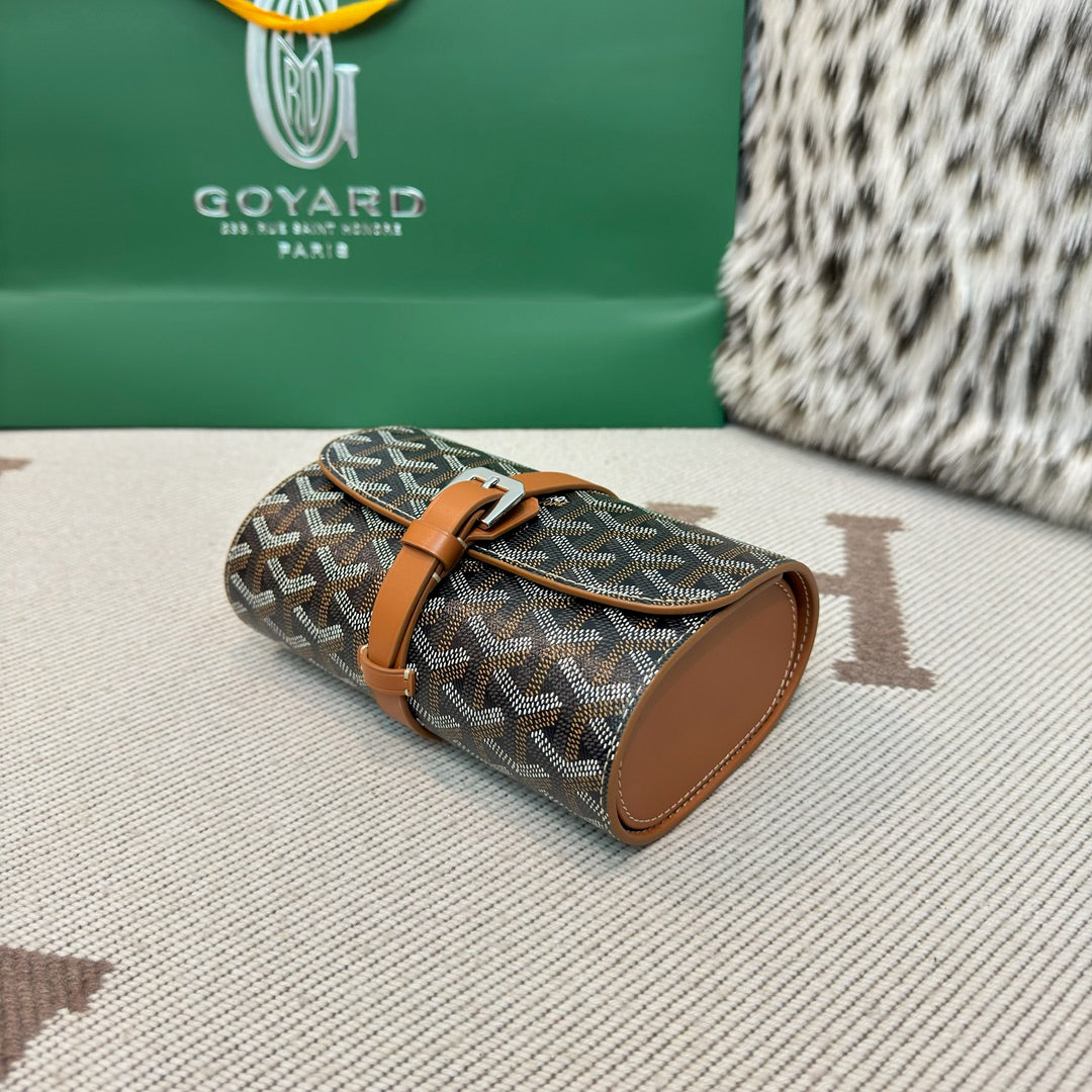 CUSTOM GOYARD 2 WATCH TRAVEL CASE