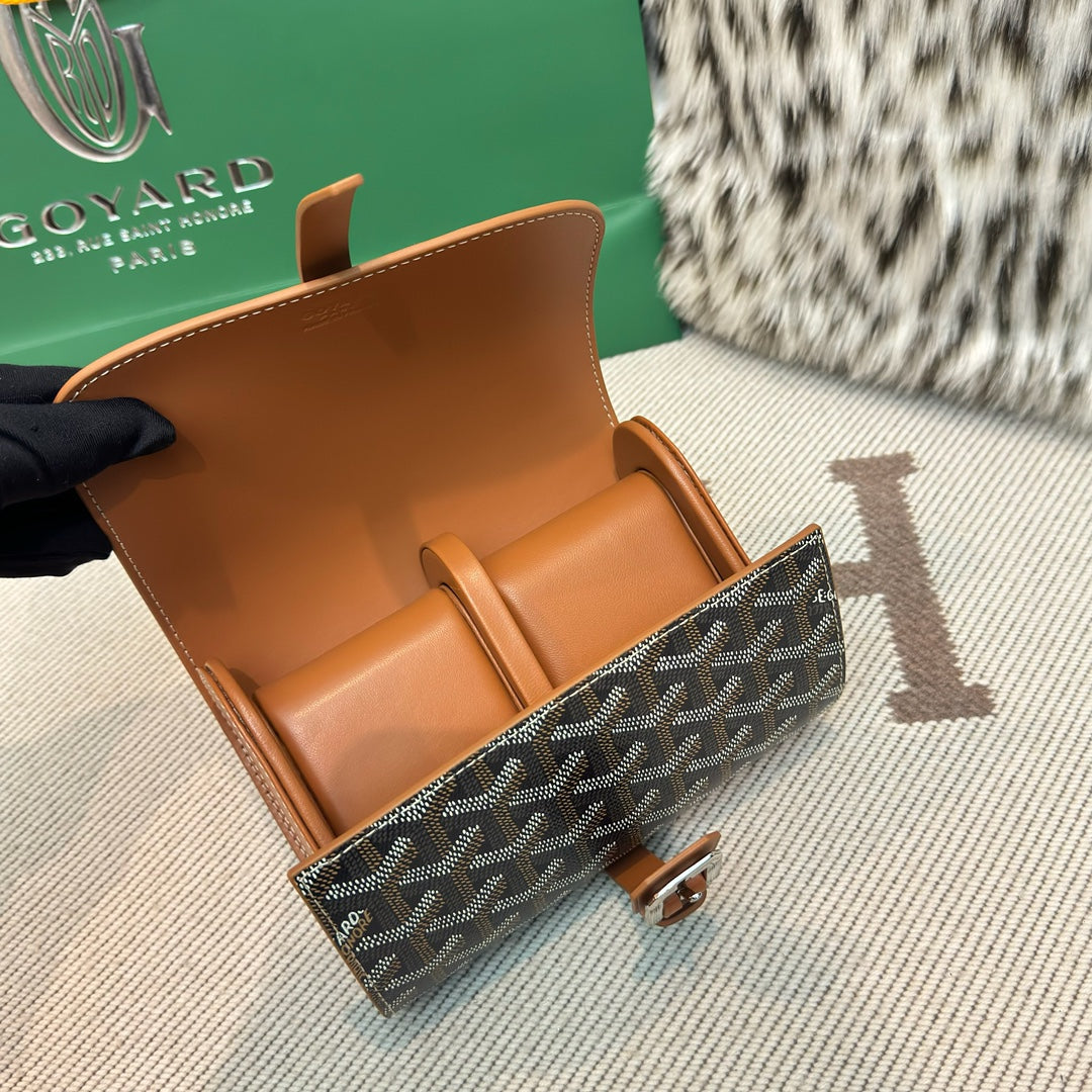 CUSTOM GOYARD 2 WATCH TRAVEL CASE