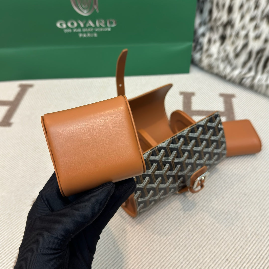 CUSTOM GOYARD 2 WATCH TRAVEL CASE