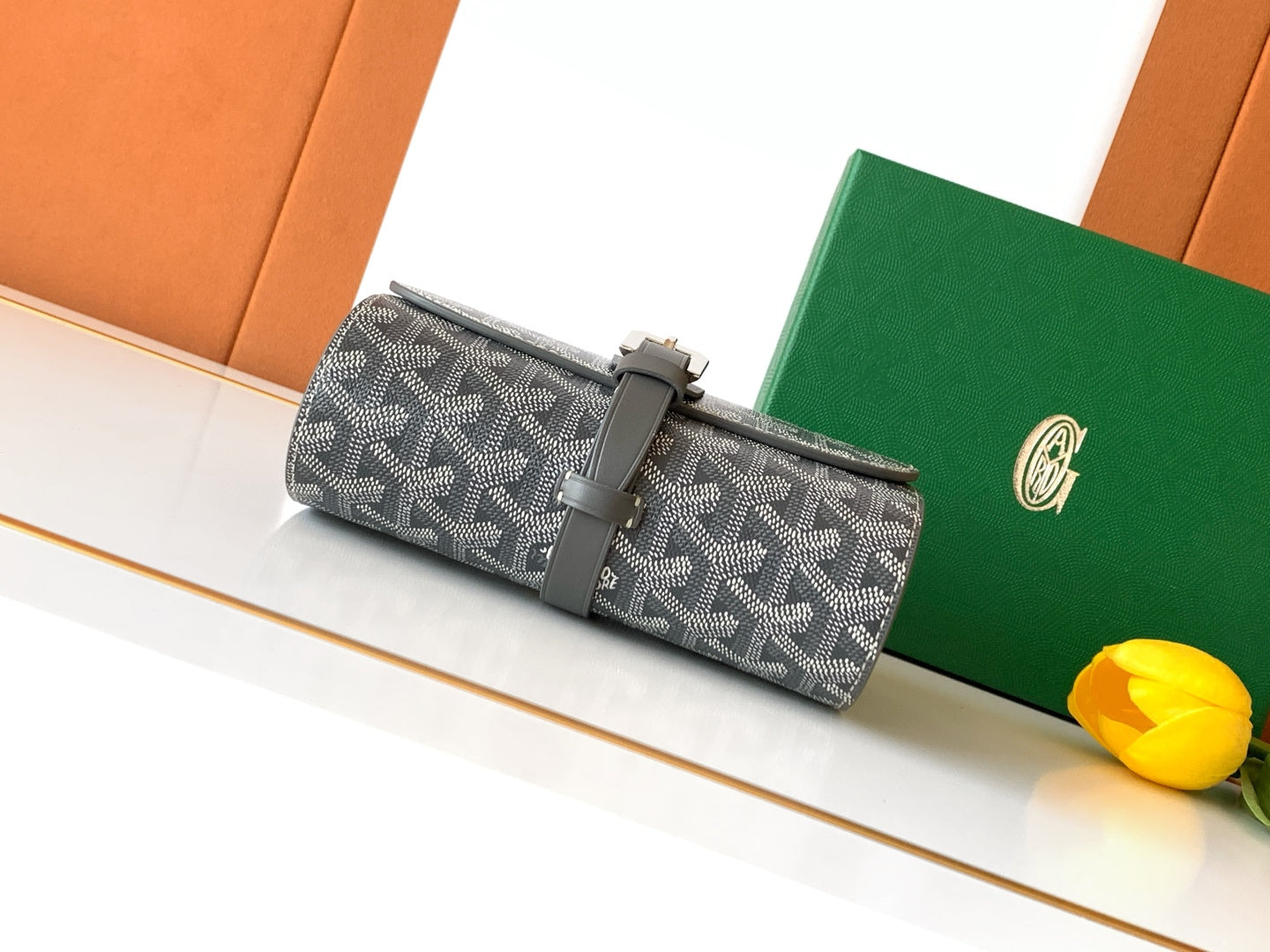 CUSTOM GOYARD 2 WATCH TRAVEL CASE