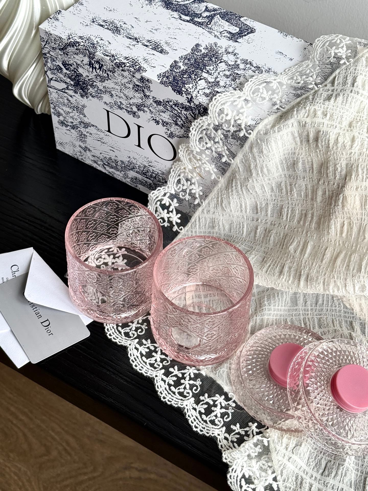 CHRISTIAN 2 GLASS CUP SET (PINK)