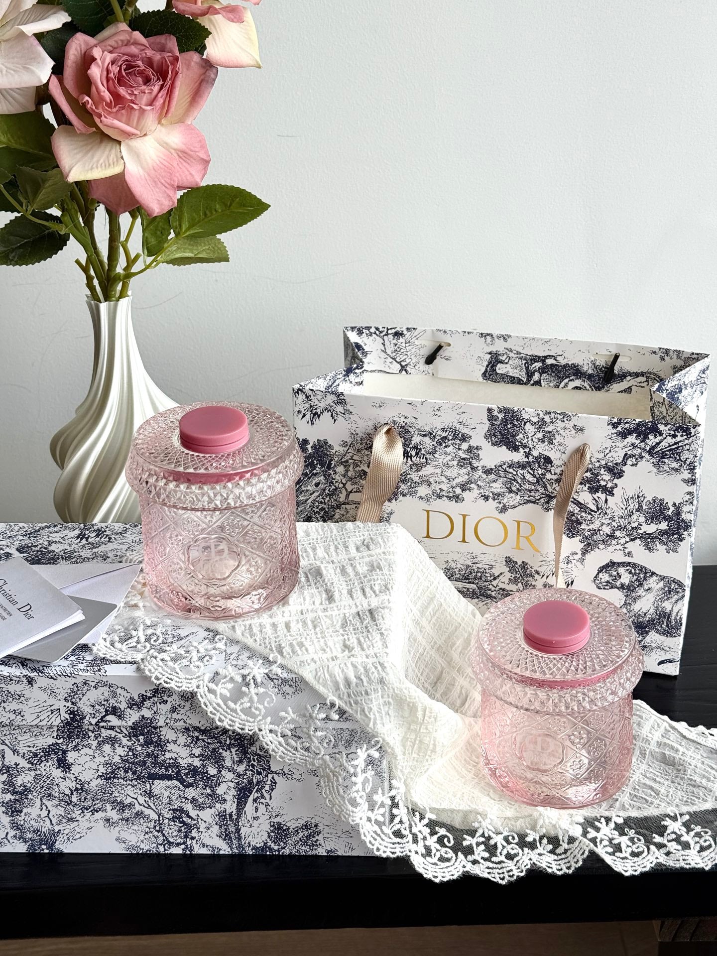 CHRISTIAN 2 GLASS CUP SET (PINK)