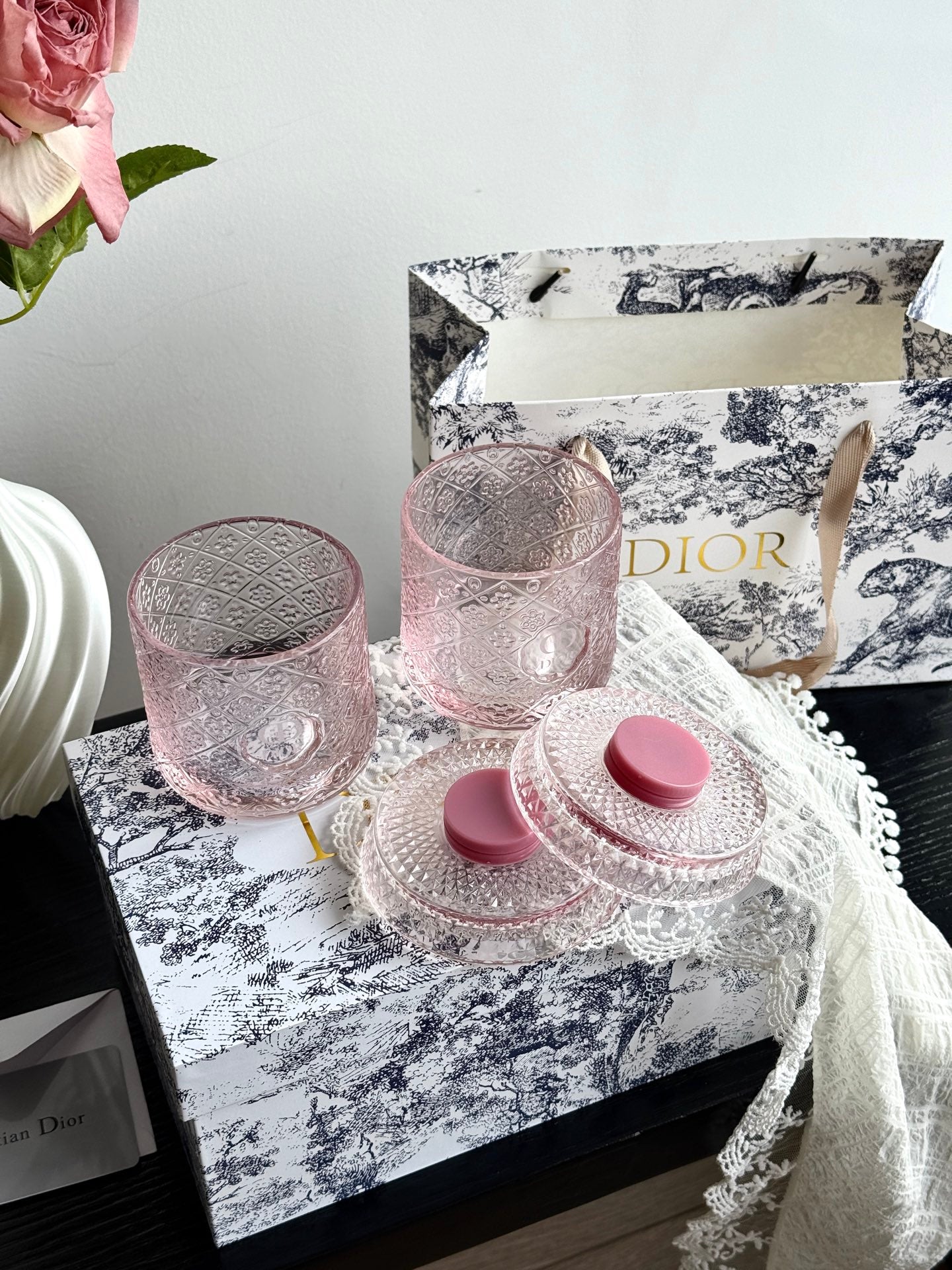 CHRISTIAN 2 GLASS CUP SET (PINK)
