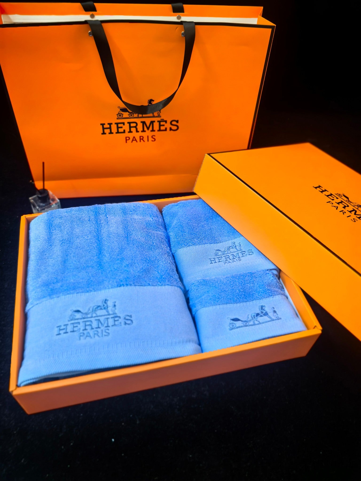 HERMES BATH TOWEL SET