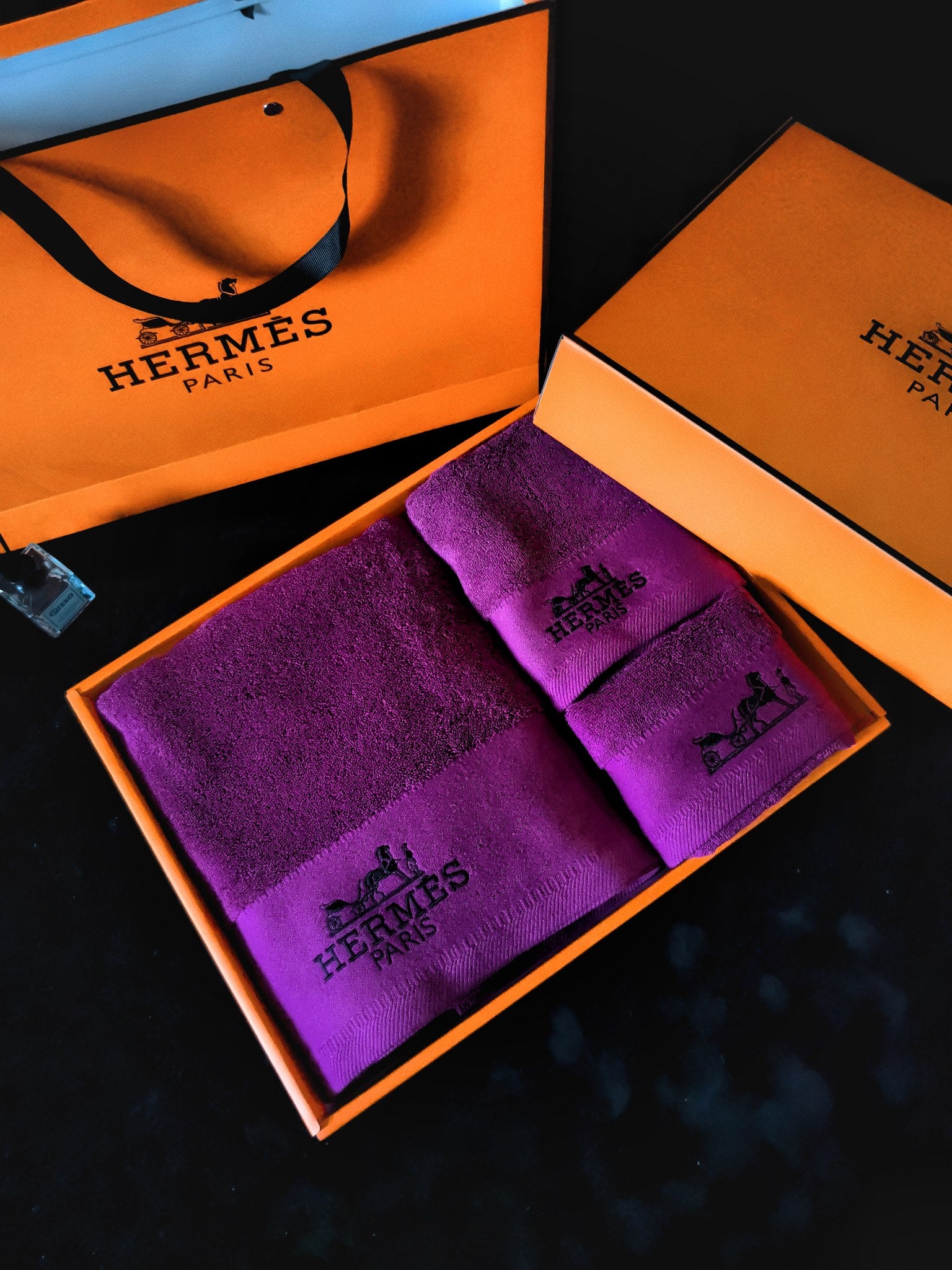 HERMES BATH TOWEL SET