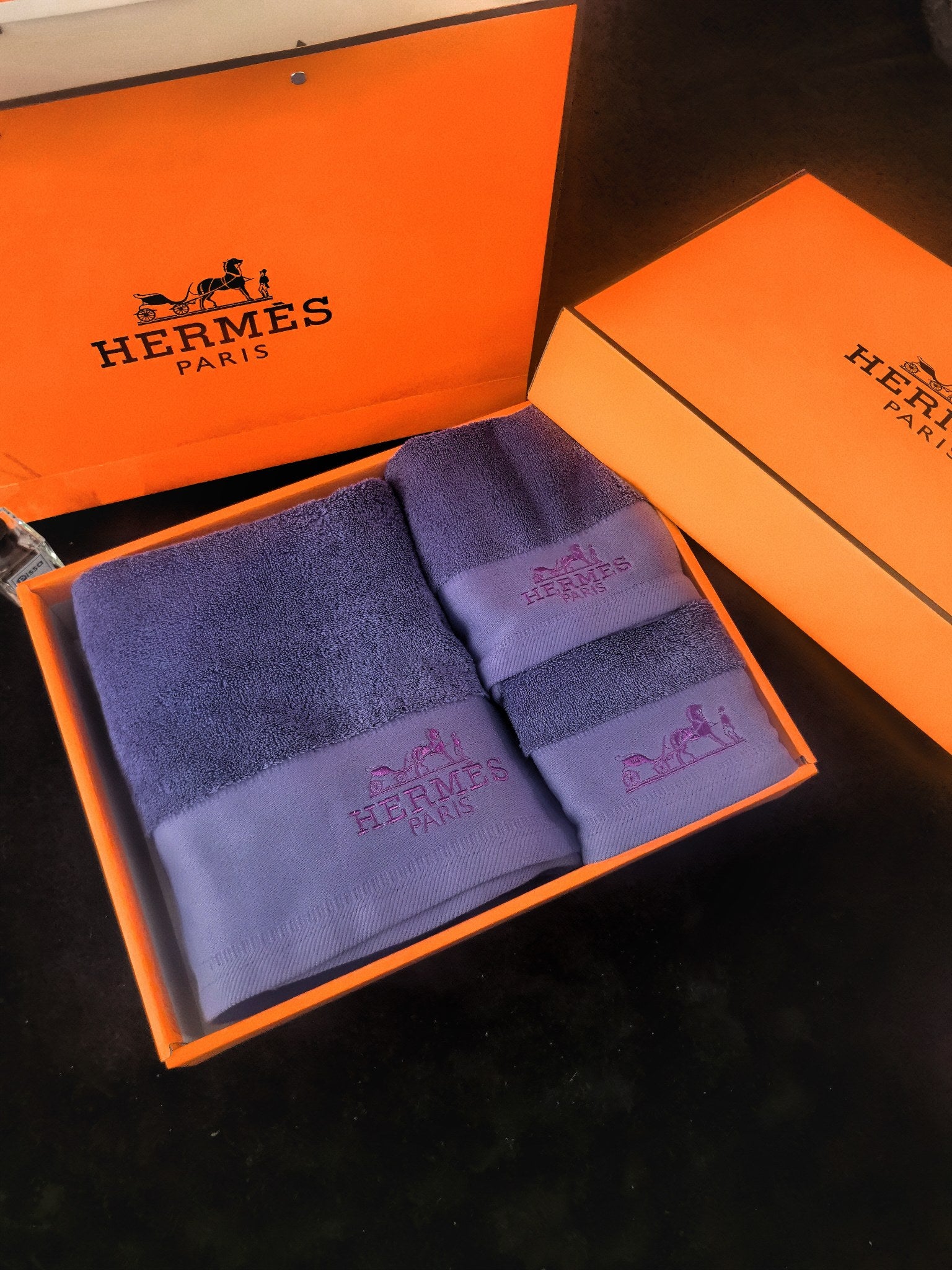 HERMES BATH TOWEL SET