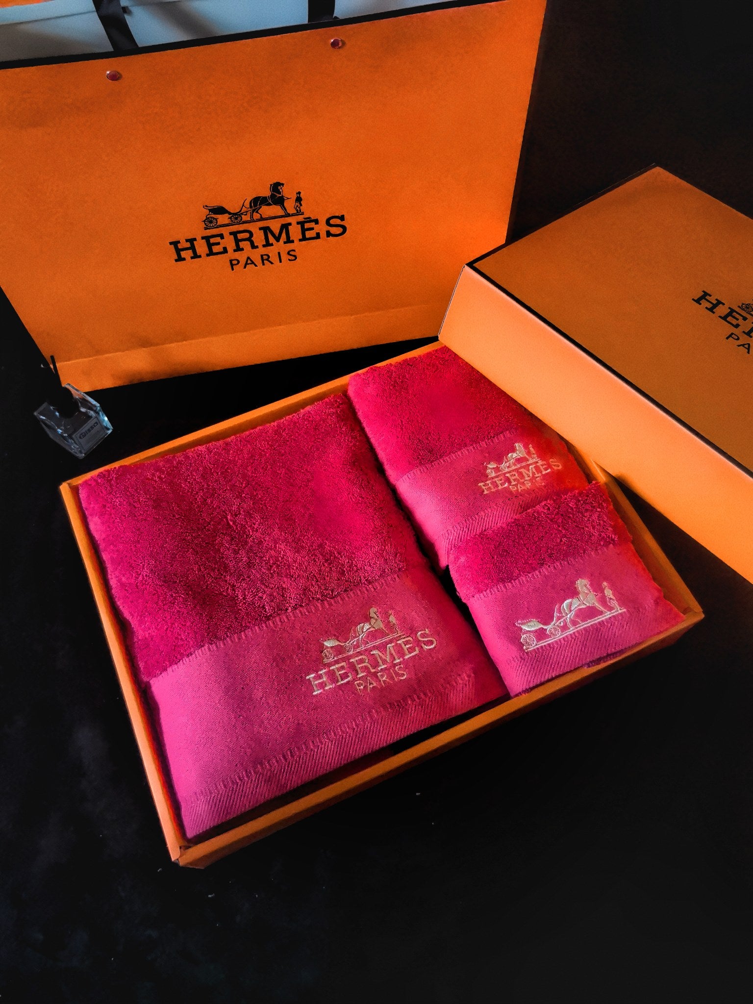 HERMES BATH TOWEL SET