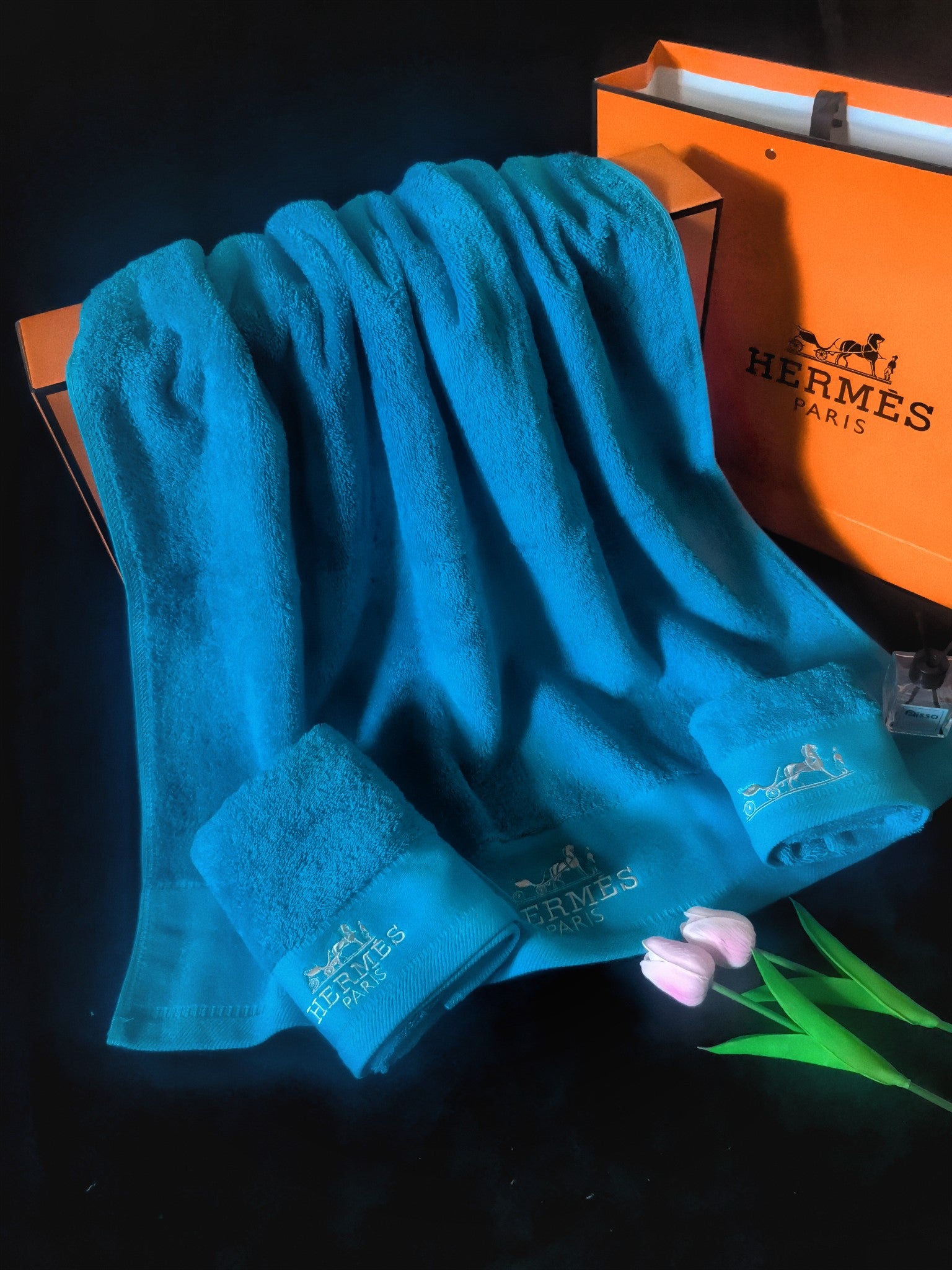 HERMES BATH TOWEL SET