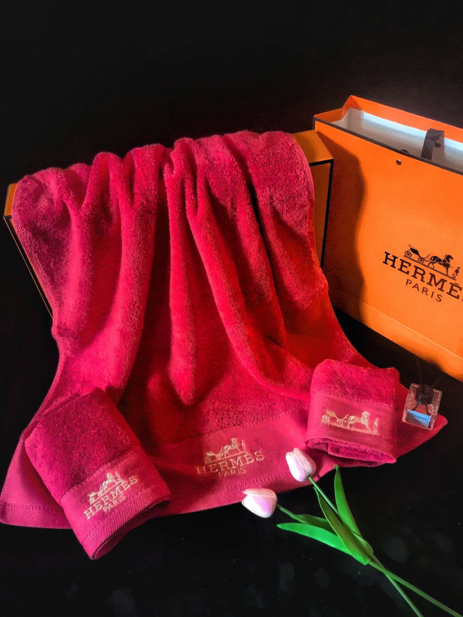 HERMES BATH TOWEL SET