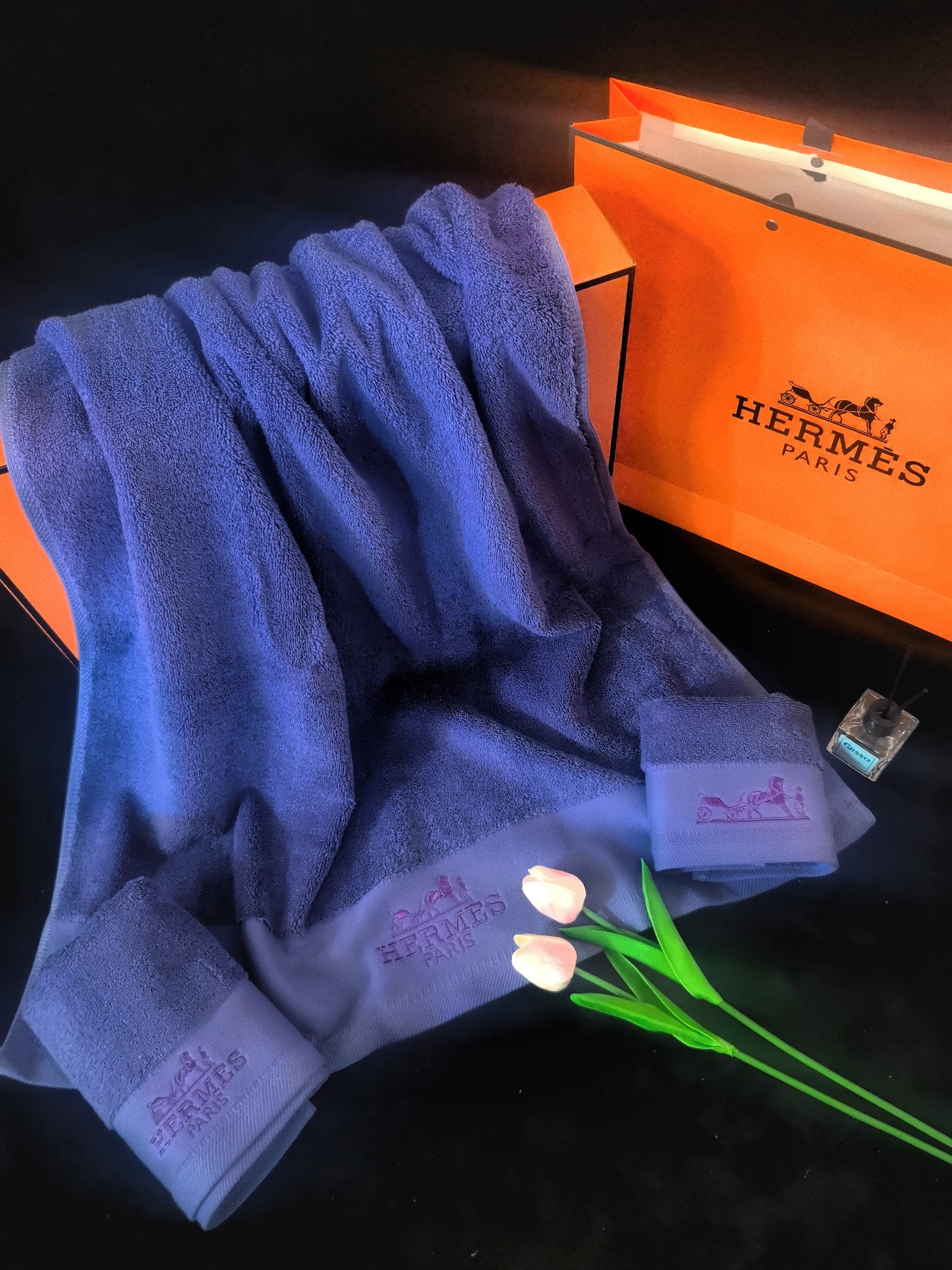 HERMES BATH TOWEL SET