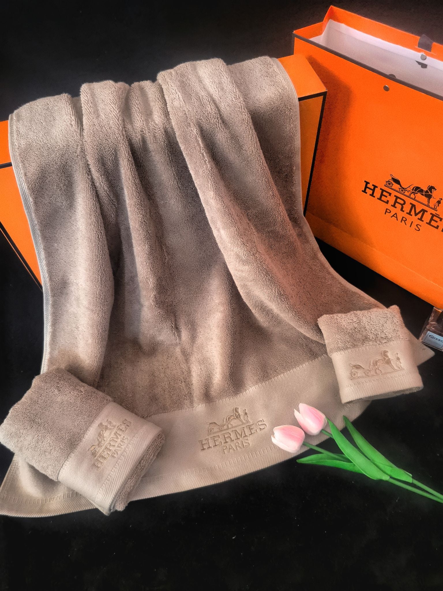 HERMES BATH TOWEL SET