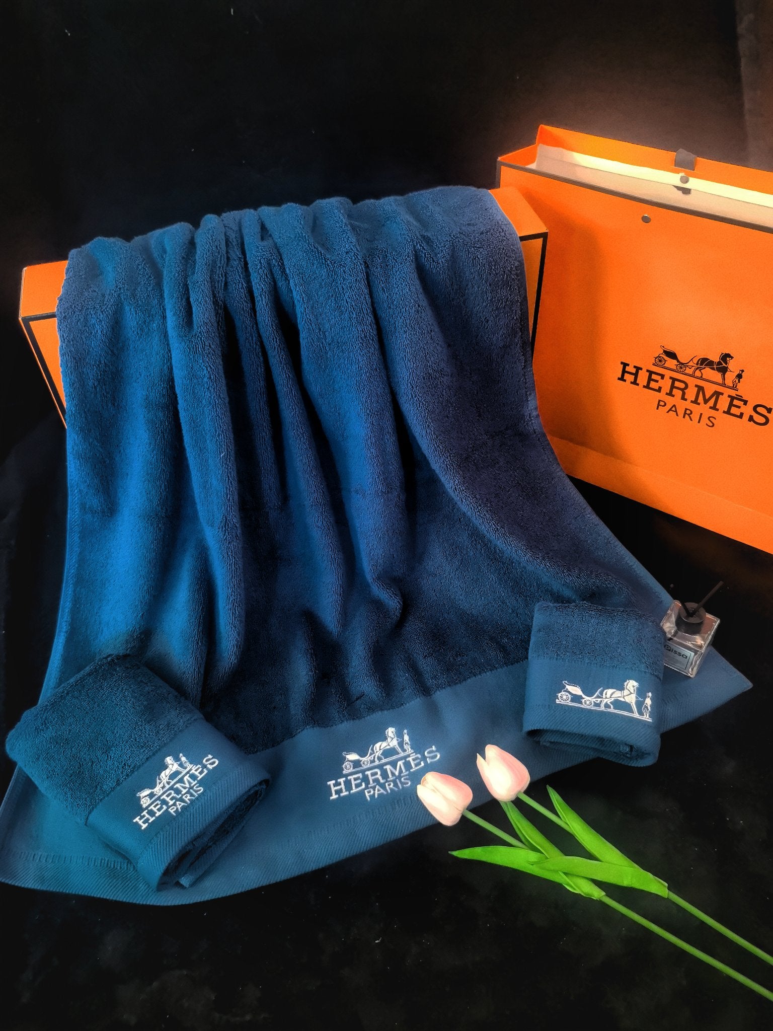 HERMES BATH TOWEL SET