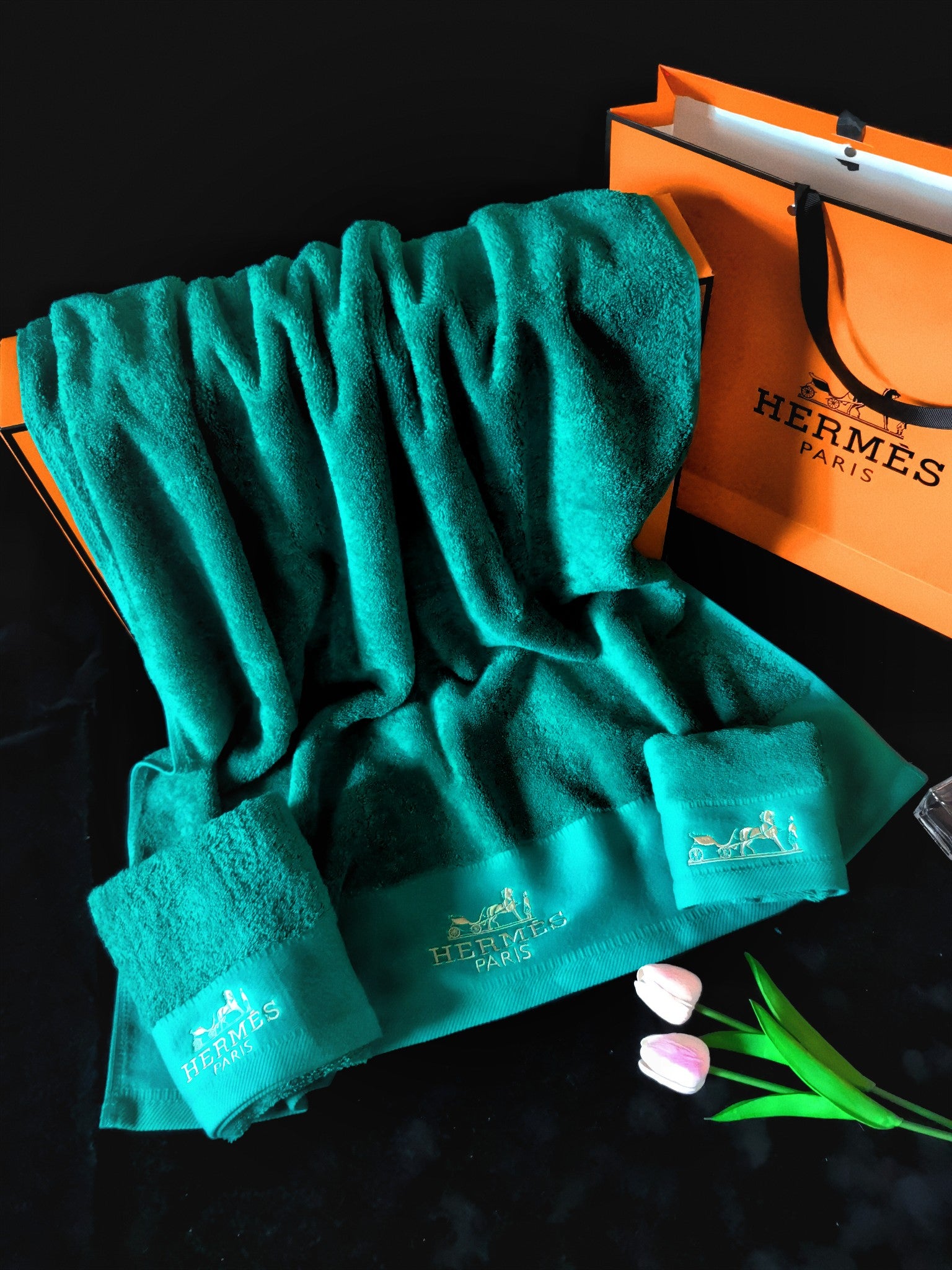 HERMES BATH TOWEL SET