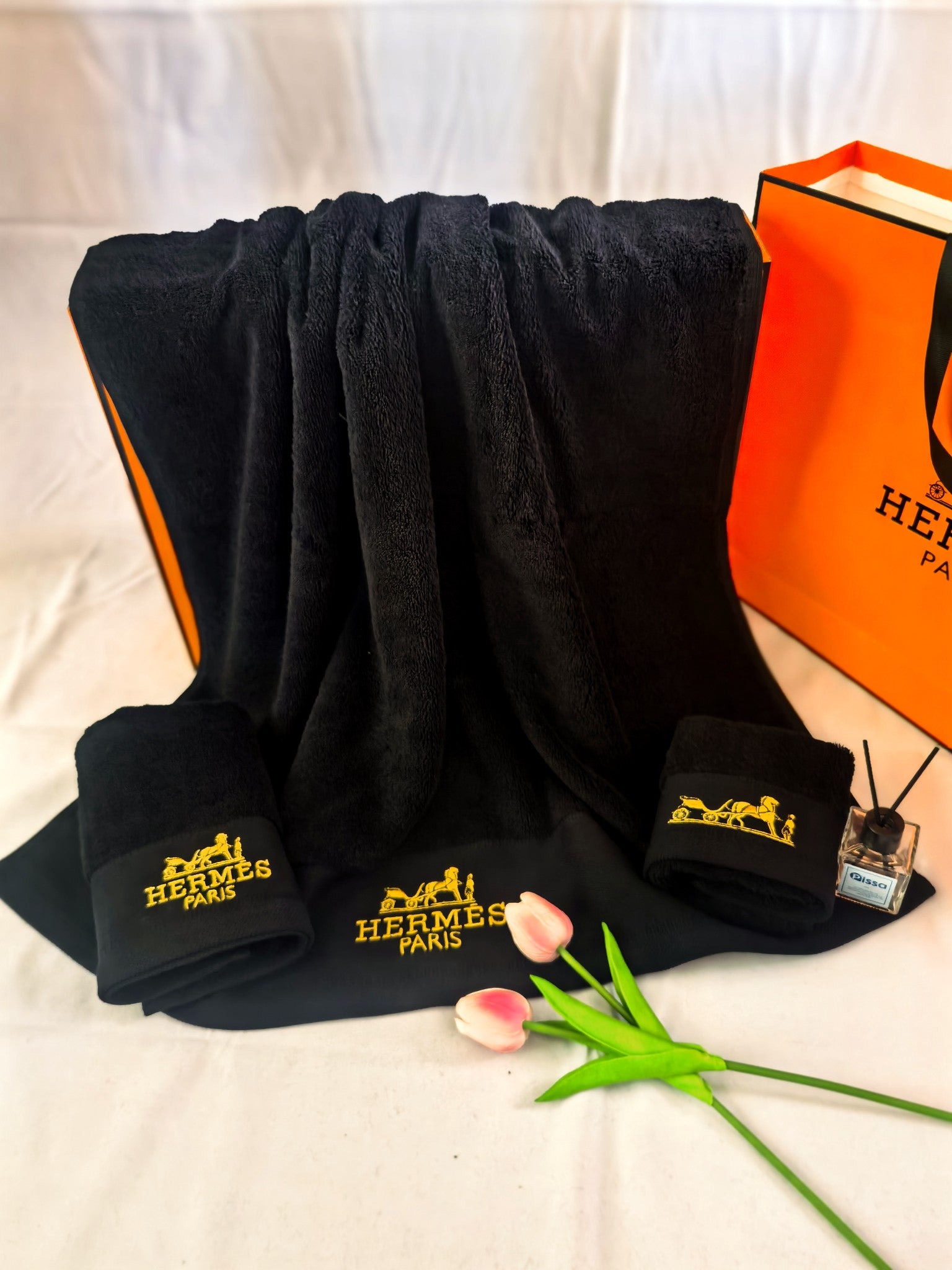 HERMES BATH TOWEL SET