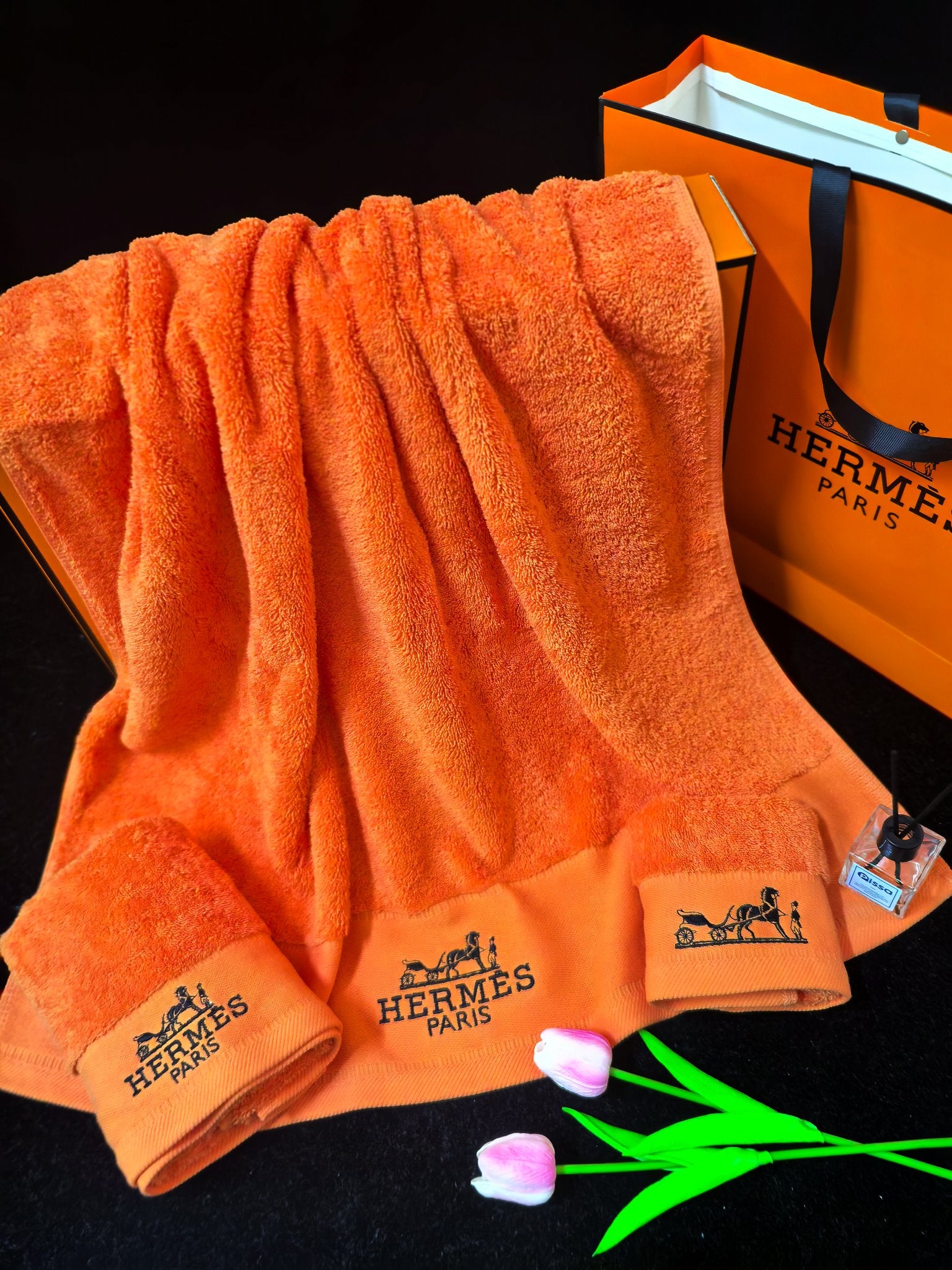 HERMES BATH TOWEL SET