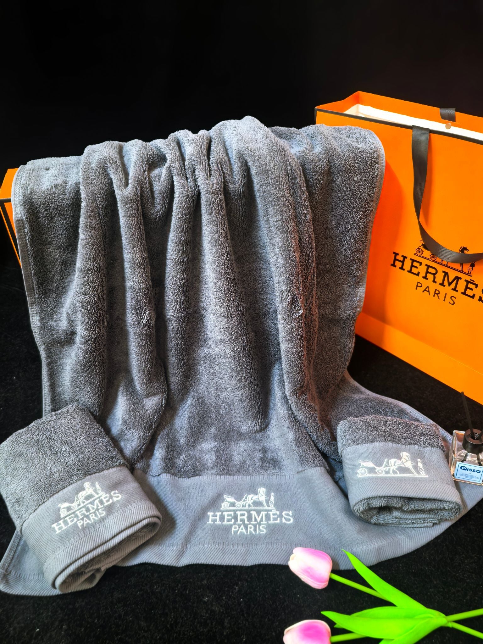 HERMES BATH TOWEL SET
