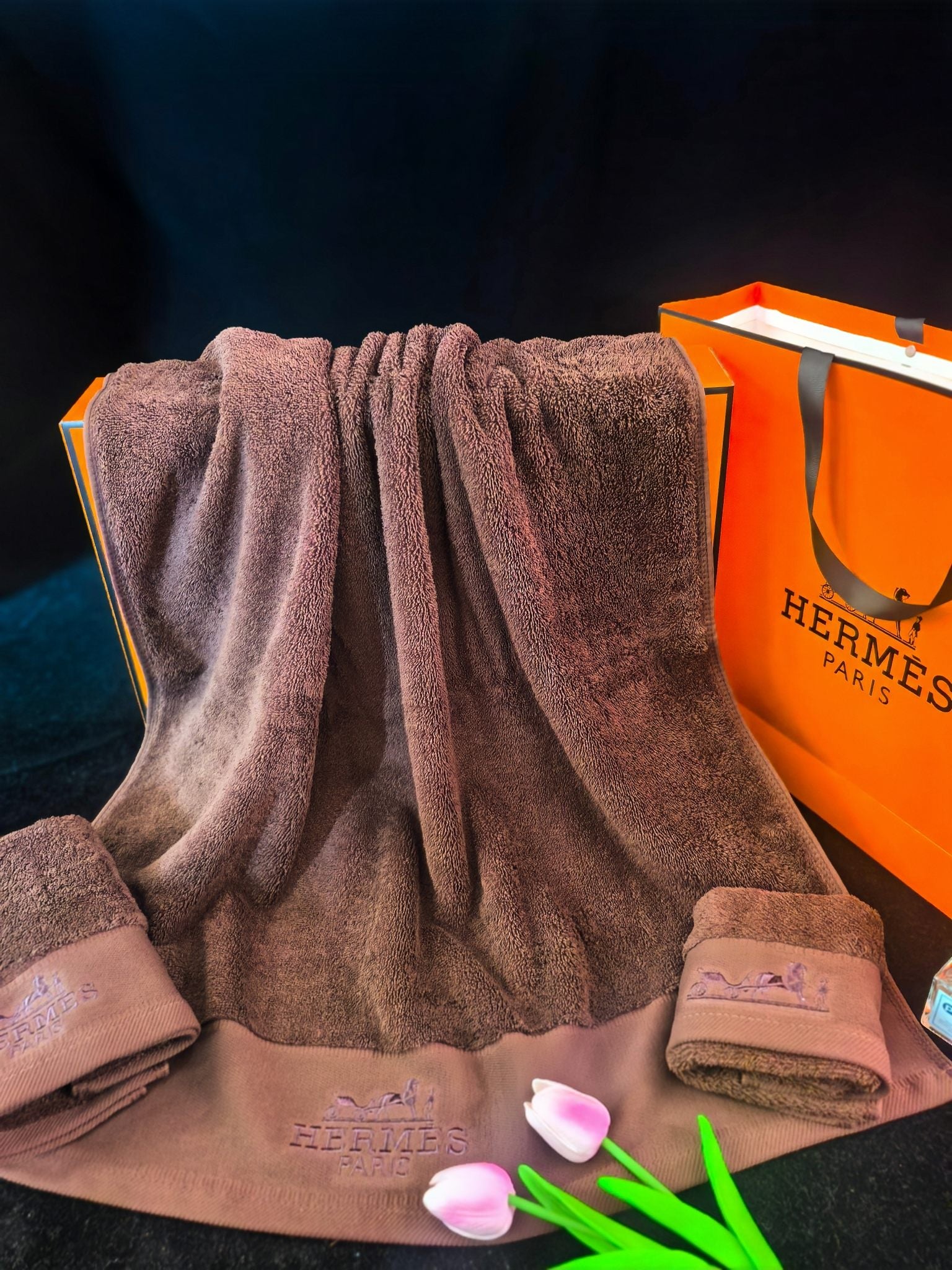HERMES BATH TOWEL SET