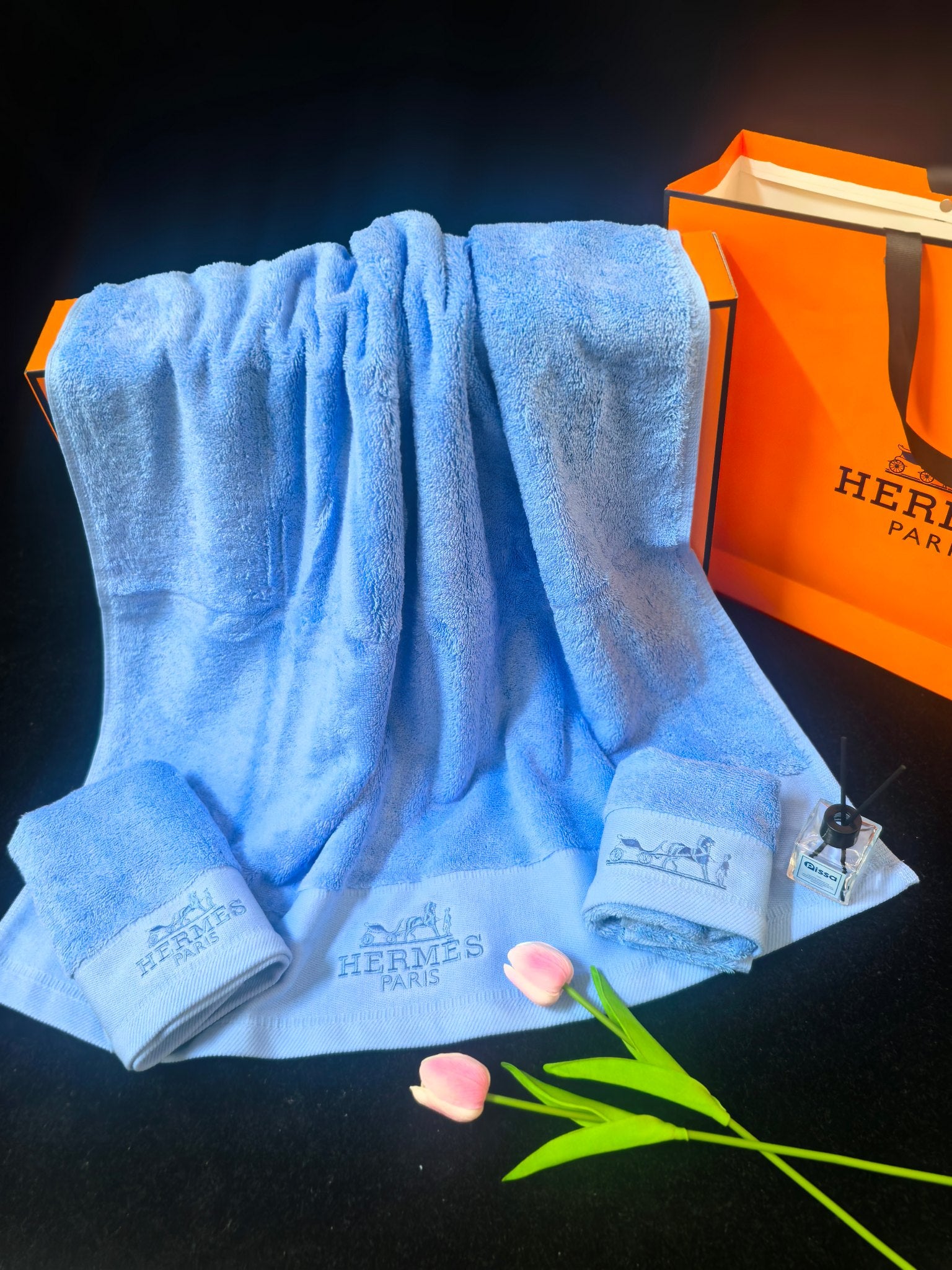 HERMES BATH TOWEL SET