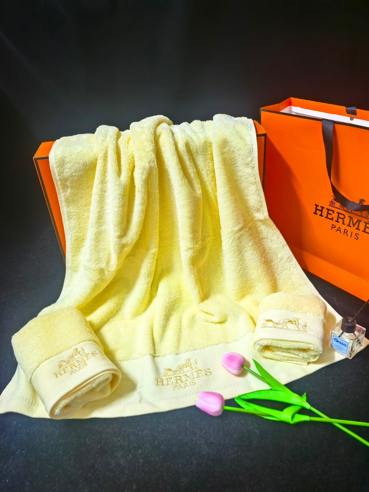 HERMES BATH TOWEL SET