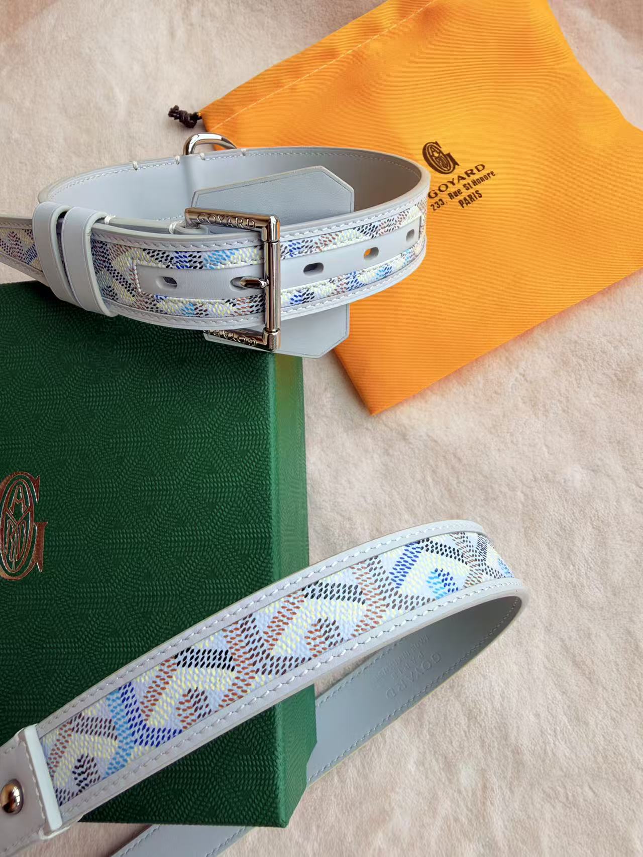 GOYARD DOG COLLAR AND LEASH 2.0