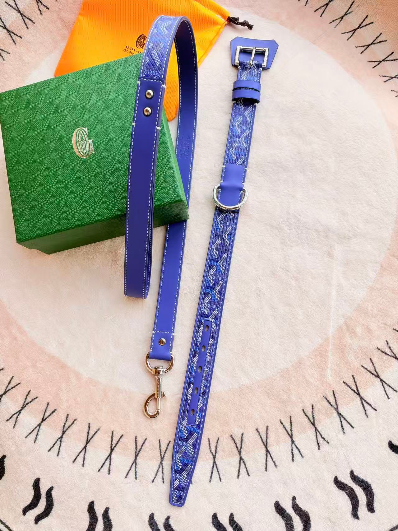 GOYARD DOG COLLAR AND LEASH 2.0