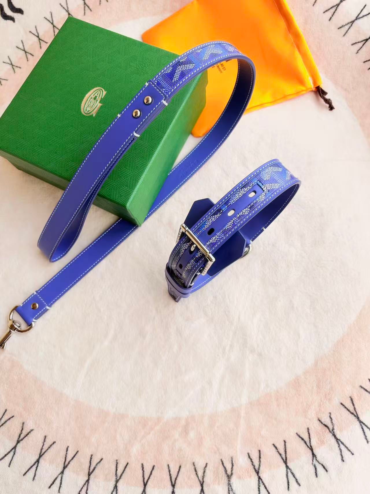 GOYARD DOG COLLAR AND LEASH 2.0