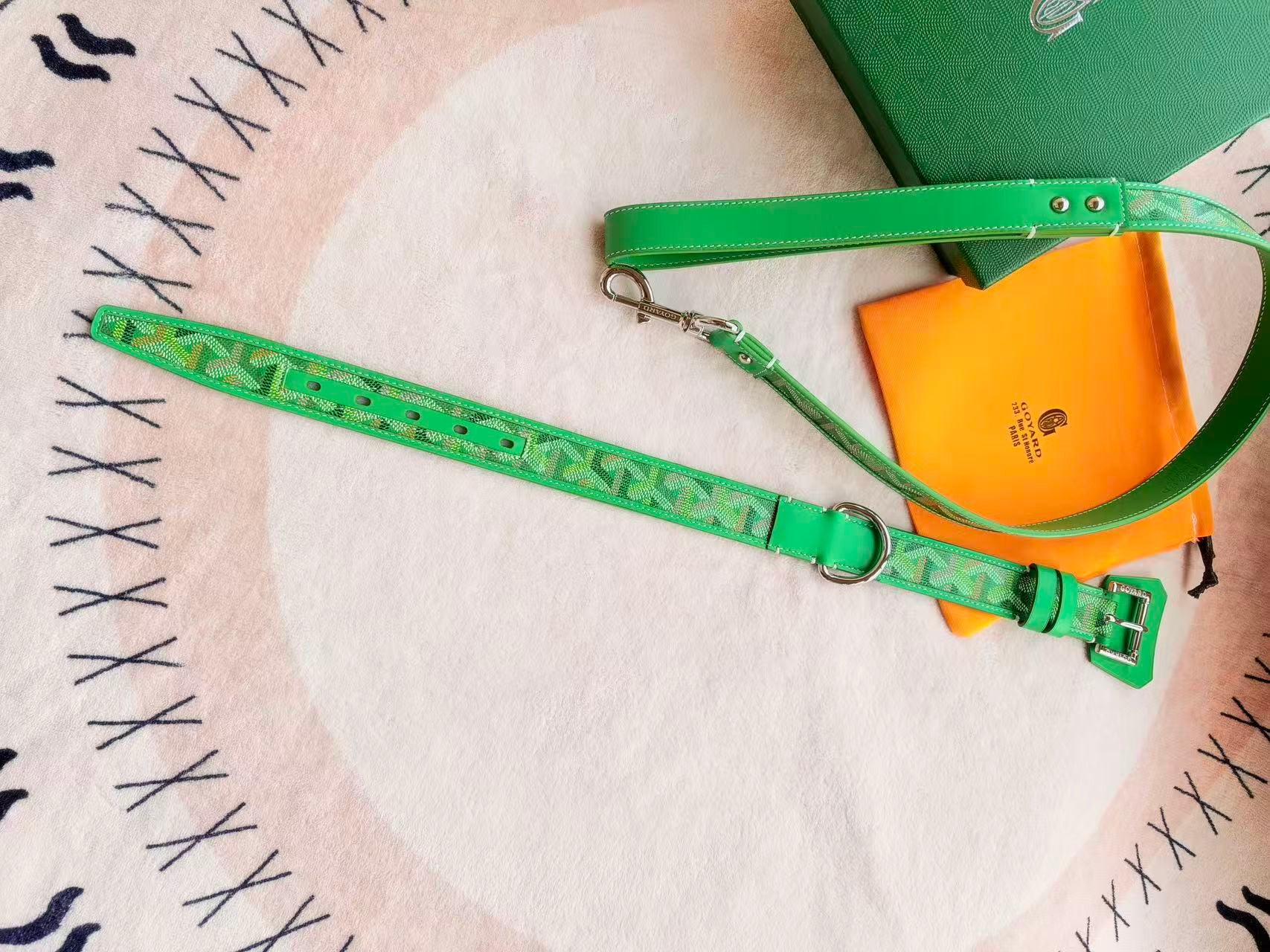GOYARD DOG COLLAR AND LEASH 2.0